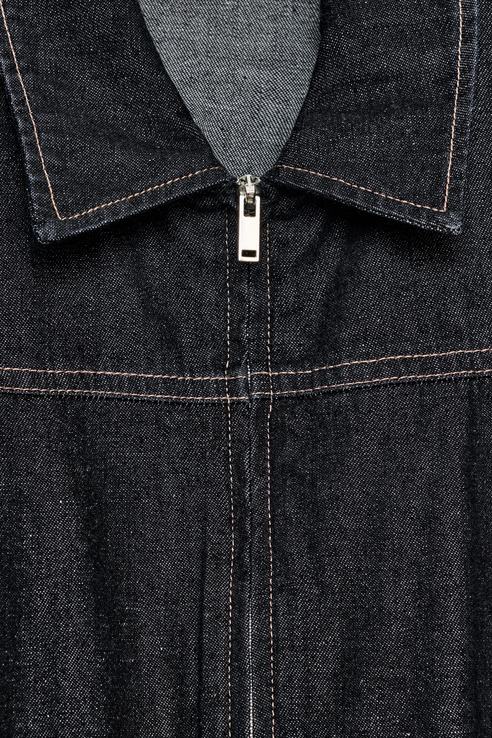 CHEMISE EN DENIM À FERMETURE ÉCLAIR